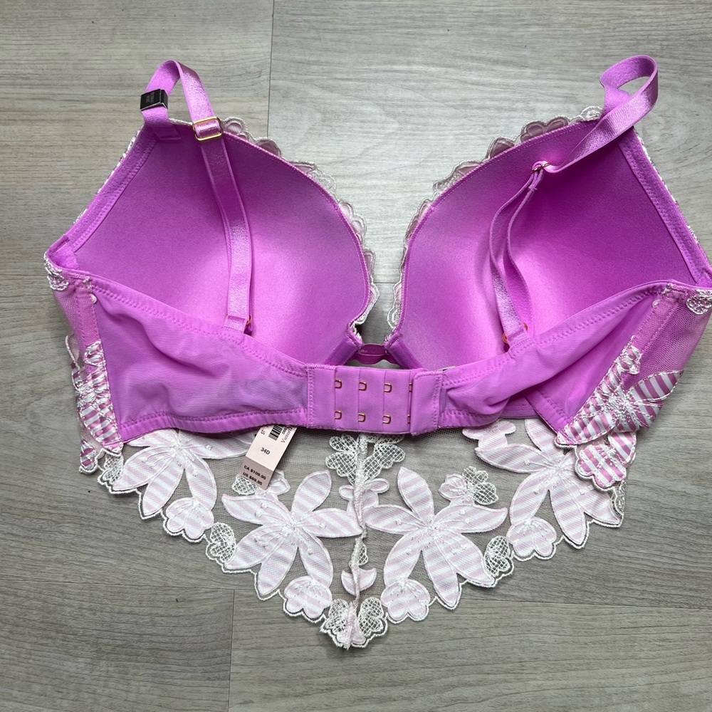 NWT Victoria's Secret Luxe Lined Demi Floral Embroidered Bra size 34D - Picture 5 of 8